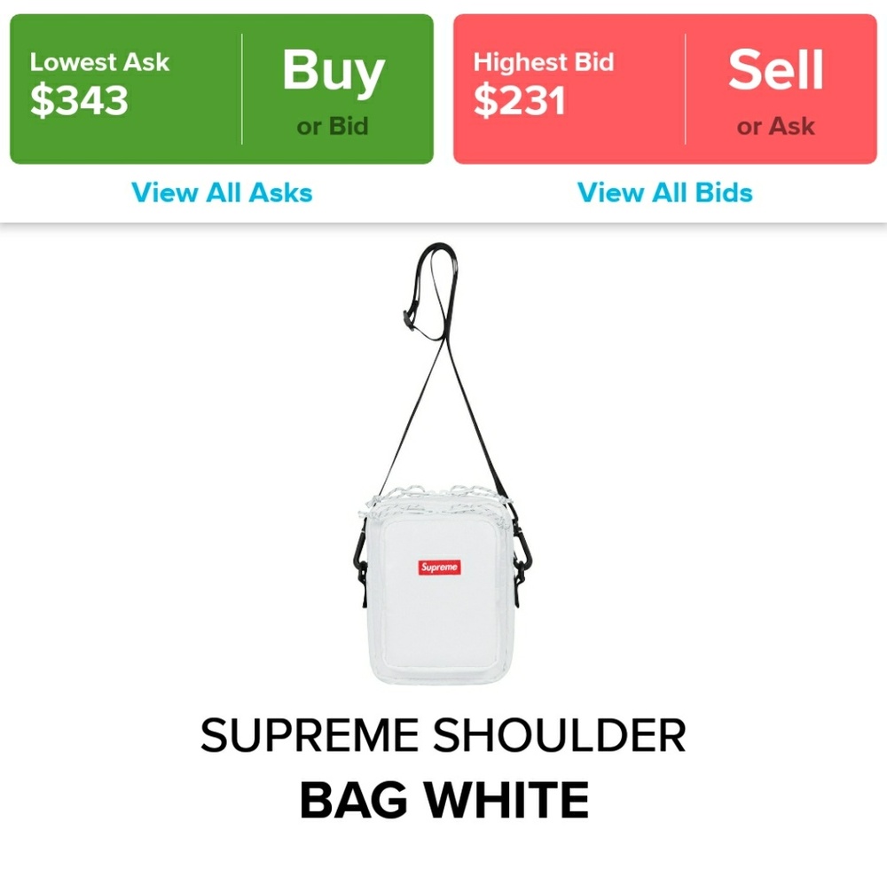 Supreme FW17 Cordura Shoulder Bag White - Picture 4 of 4